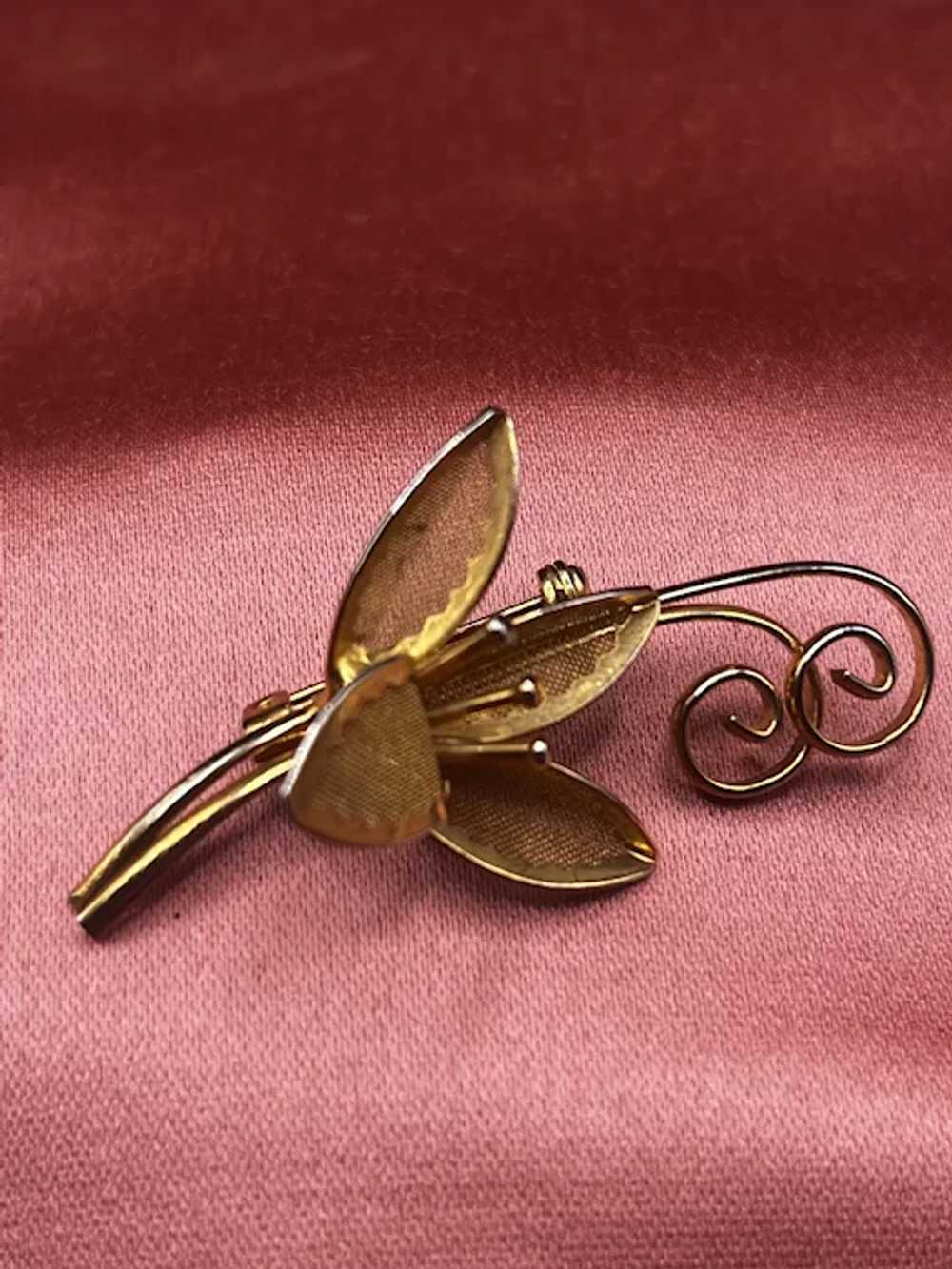 Beautiful blossom brooch with leafs  Autumn, Than… - image 4