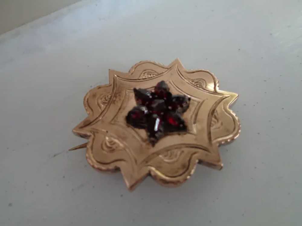 Antique Pin/Pendant 14K Gold with Garnets 1890's - image 4