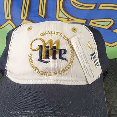 Vintage Miller newest Lite Patch Embroidered Gold Leaf Mesh Snapback Trucker Hat