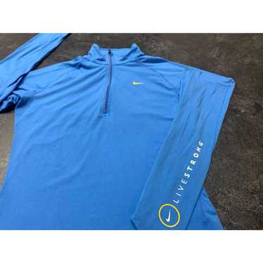 Nike Nike Dri-Fit Livestrong Blue 1/4 Zip Pullove… - image 1