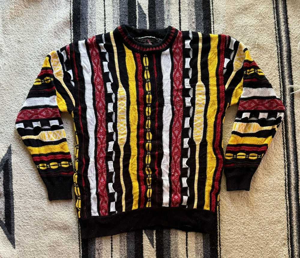 Coloured Cable Knit Sweater × Coogi × Vintage Vin… - image 1