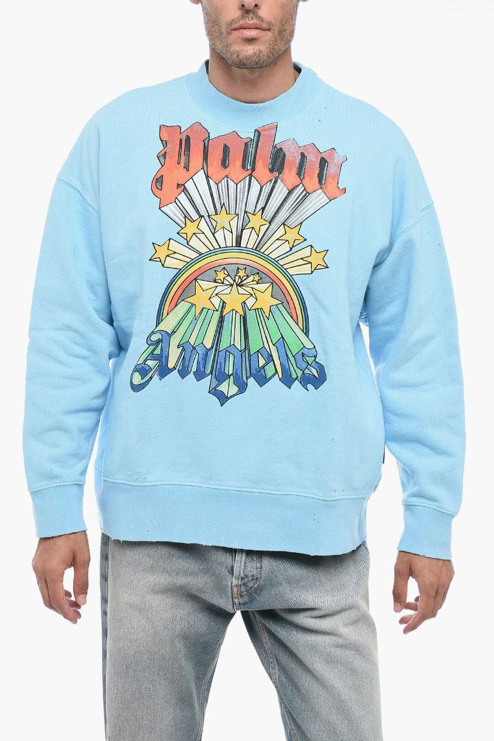 Palm Angels og1mm0924 Rainbow Crewneck Sweatshirt… - image 1