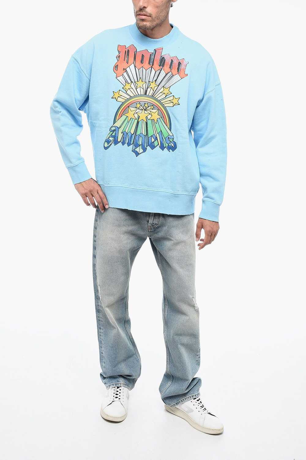 Palm Angels og1mm0924 Rainbow Crewneck Sweatshirt… - image 4