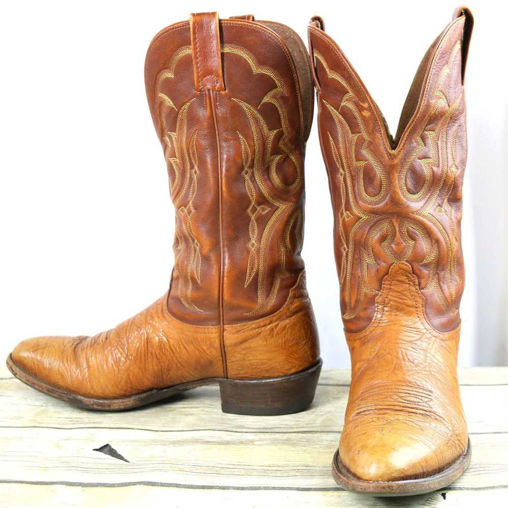 Nocona Nocona Cowboy Boots Brown Leather Mens 12 … - image 1