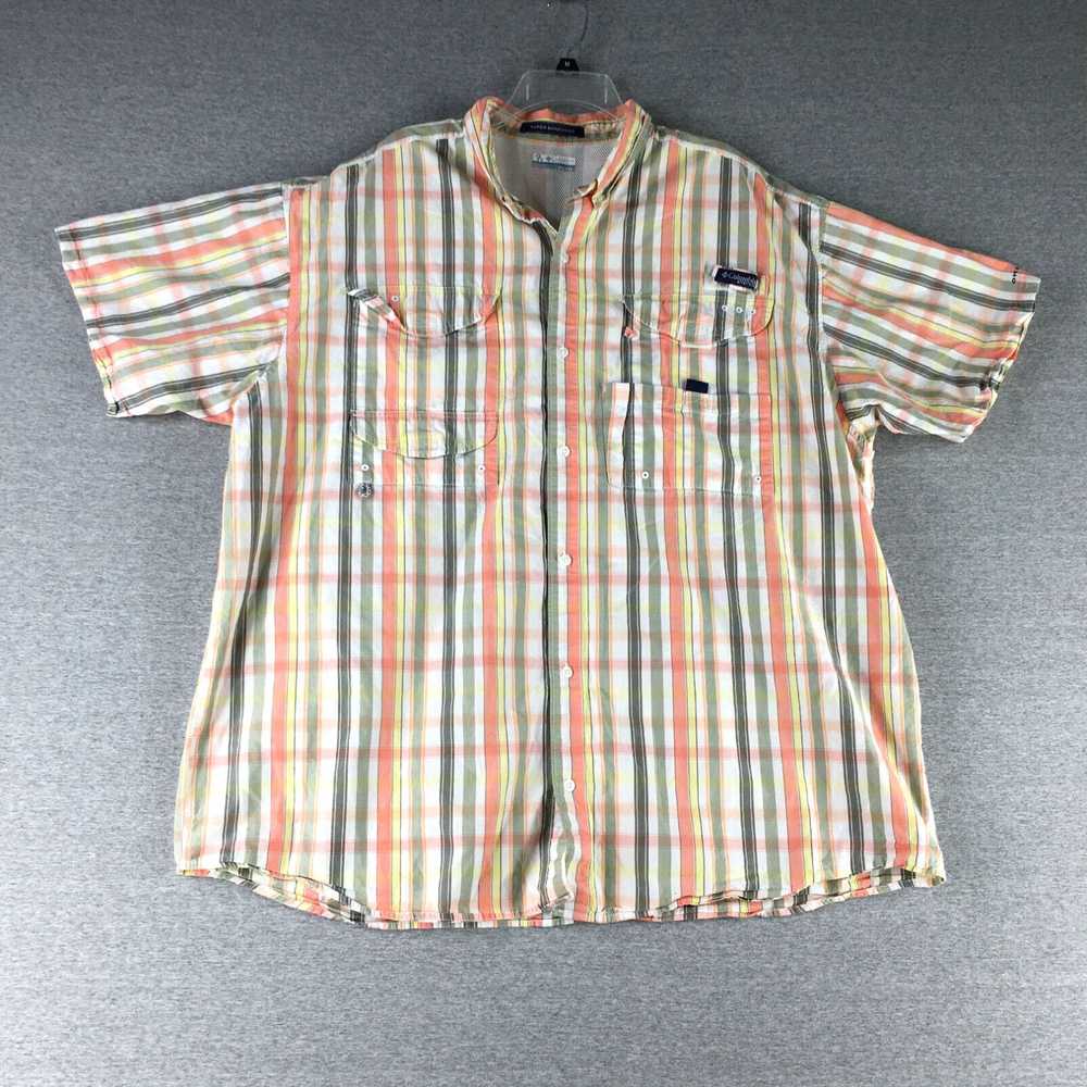 Vintage Columbia Shirt Mens 2XL XXL Button Up Pla… - image 1