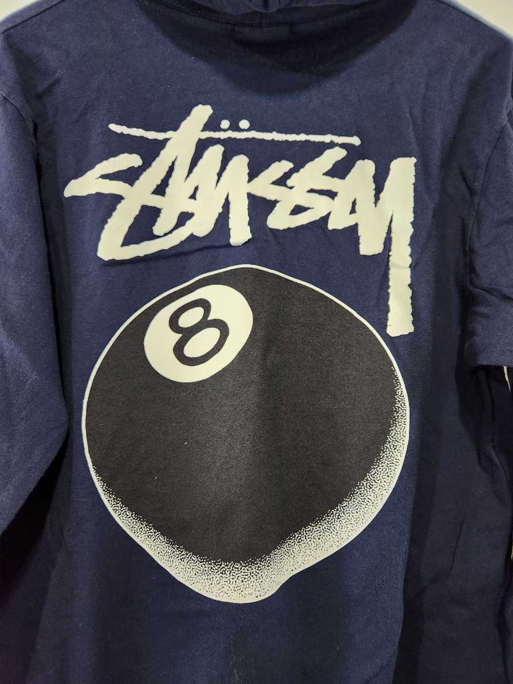 Stussy Big Logo 8 Ball Decal Navy Blue Hooded Lon… - image 8