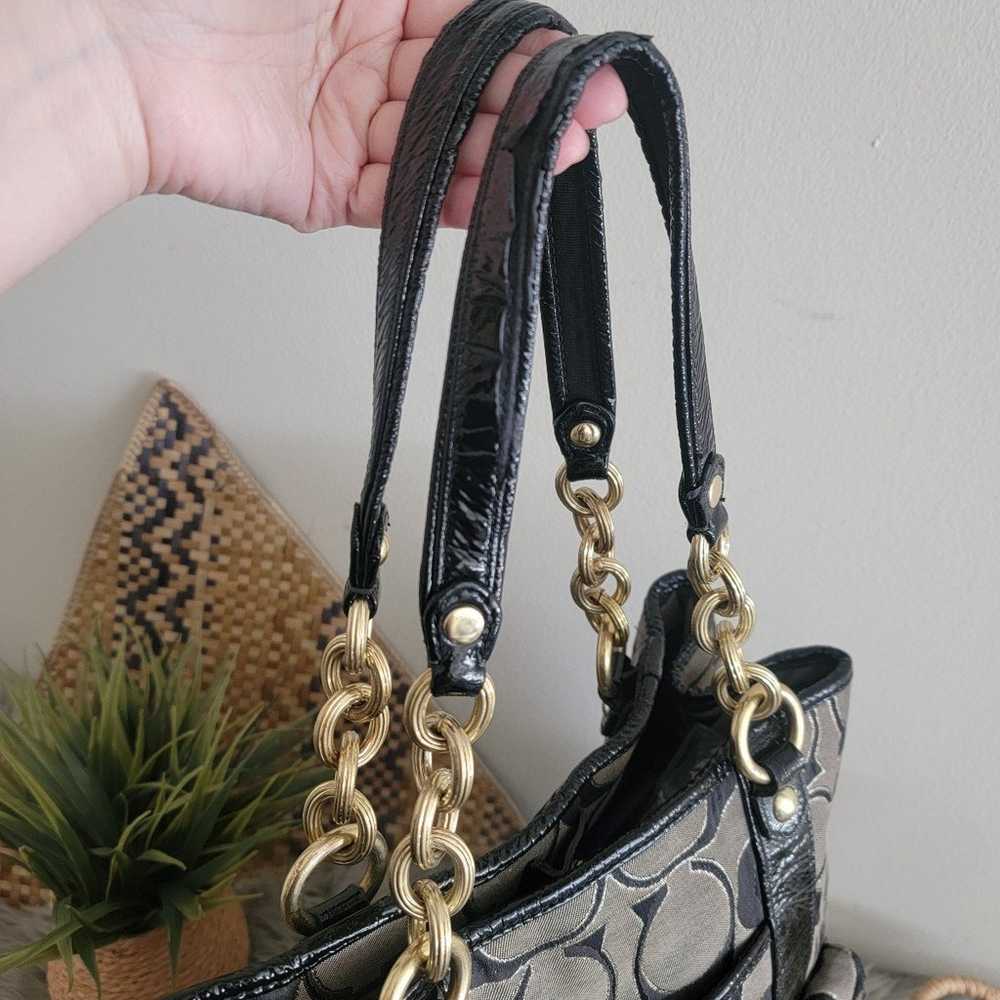 Rare Coach purse vintage style shoulder bag Golde… - image 9