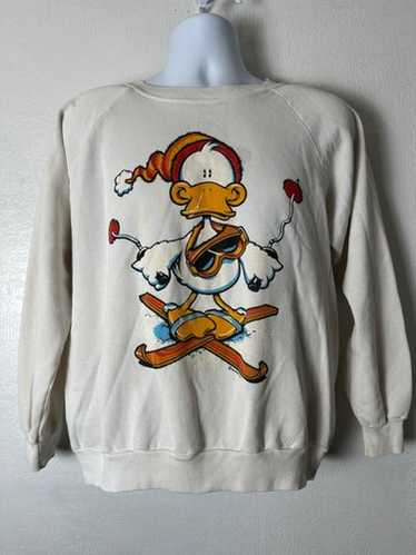 vtg 80 LIFE'S A BEACH CARTOON DUCK T-Shirt MEDIUM/LARGE