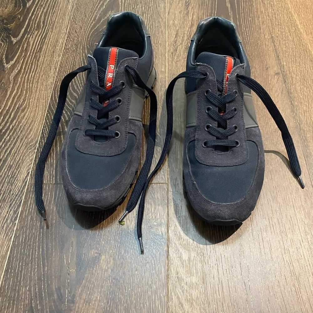 Prada sneakers men’s navy blue grey sz 8 - image 1