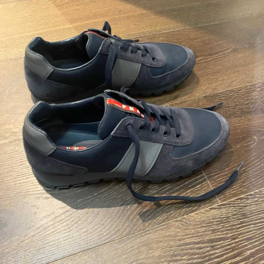 Prada sneakers men’s navy blue grey sz 8 - image 2