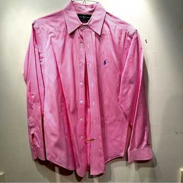 Ralph Lauren Pink White Stripe Dress Shirt