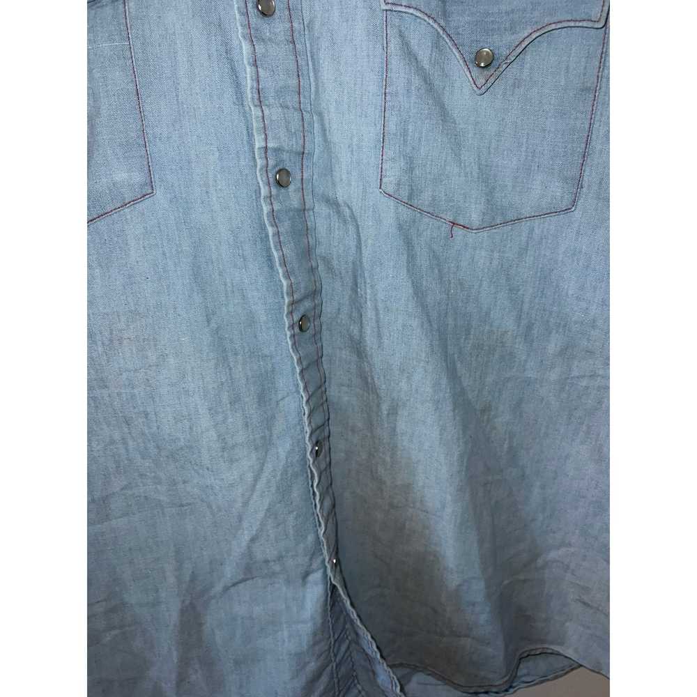 Vintage 80s Miller Western Wear Blue Denim Pearl … - image 5