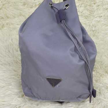 Prada Ladies Pouch Drawstring Triangle Plate Logo 