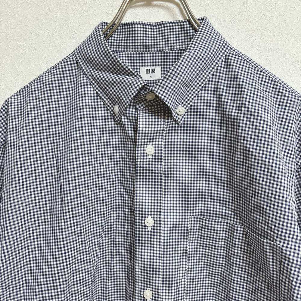 Uniqlo Gingham Check Long Sleeve Shirt [M] Navy M… - image 5