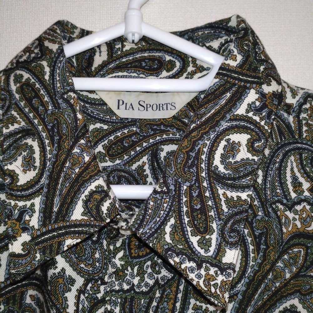 Vintage paisley pattern long-sleeved shirt. - image 3