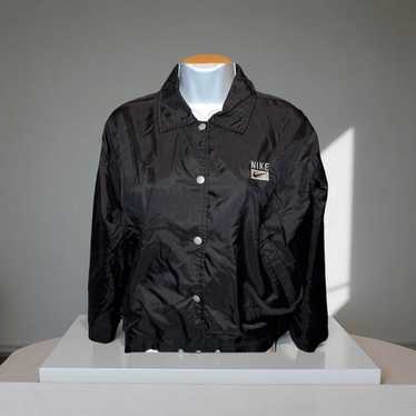 Nike Women’s Black Nylon Snap Up Windbreaker Size… - image 1