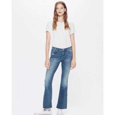 Mother The Weekender Frayed Hem Wide Leg Jeans Siz