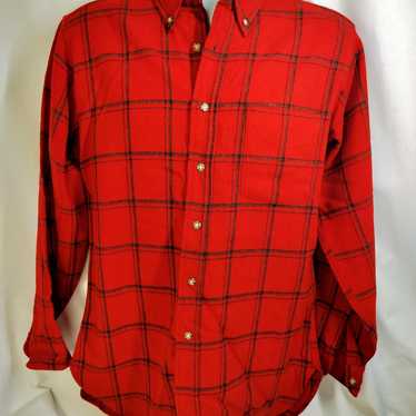 Vintage Pendleton Field Shirt Red Plaid 100% Virgi