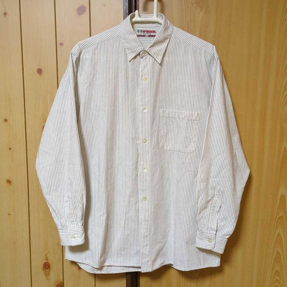 【Rare】90s McGREGOR Striped Long Sleeve Shirt Whit… - image 2