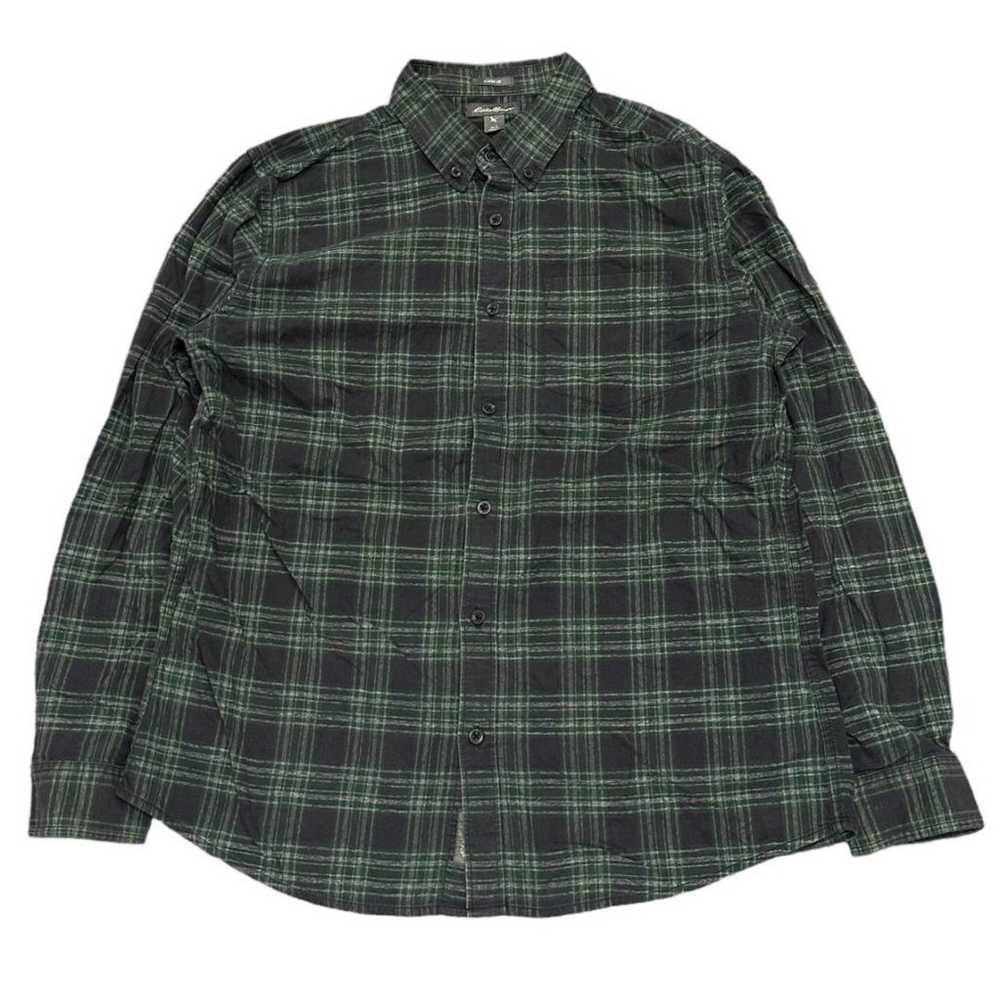 Eddie Bauer BD Long Sleeve Shirt Green and Black … - image 1