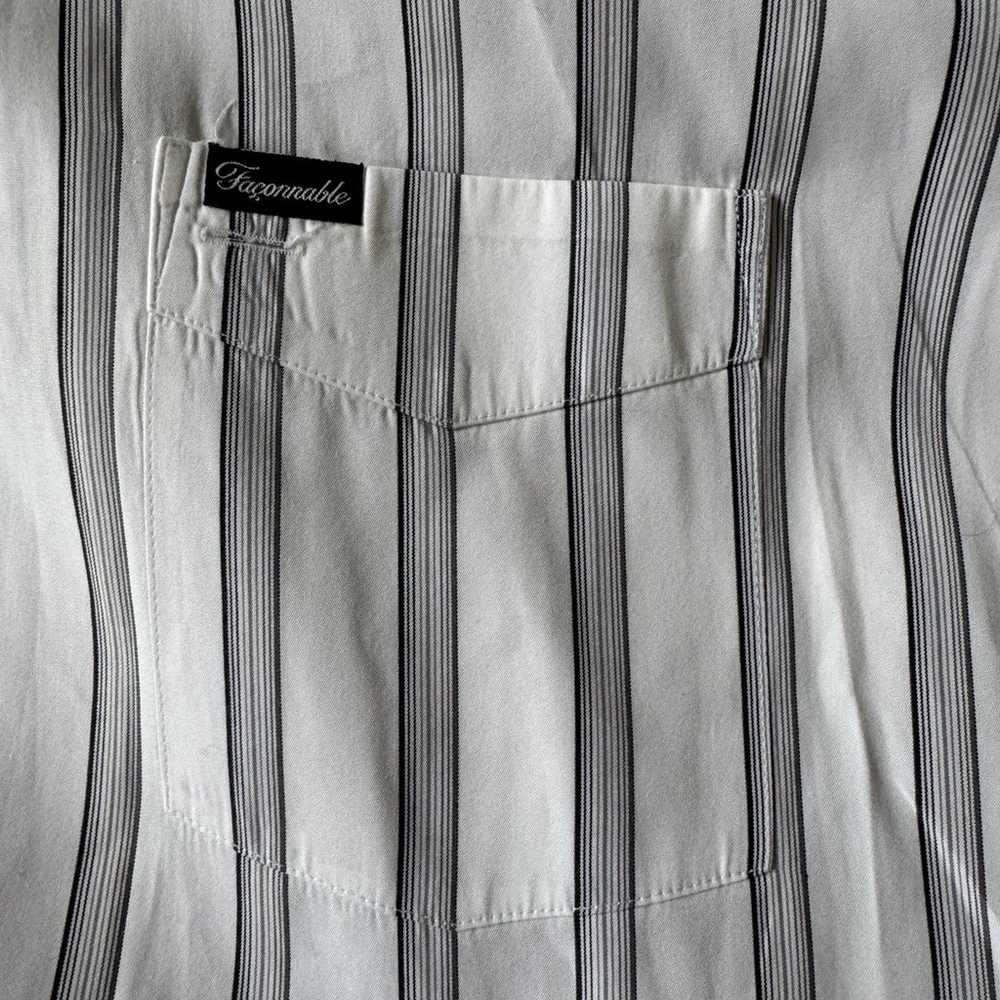 Vintage Faconnable dress shirt mens 2XL XXL strip… - image 5