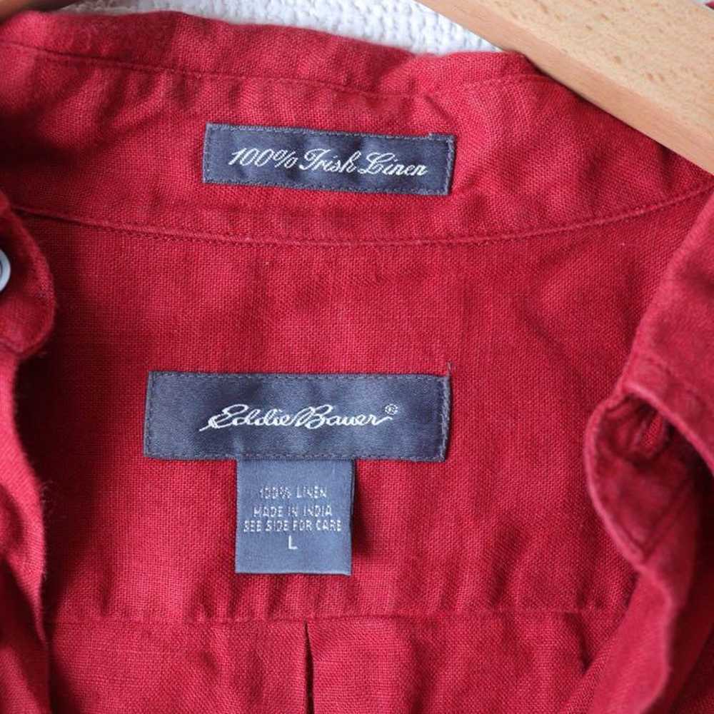 Eddie Bauer Red Linen Shirt. - image 1