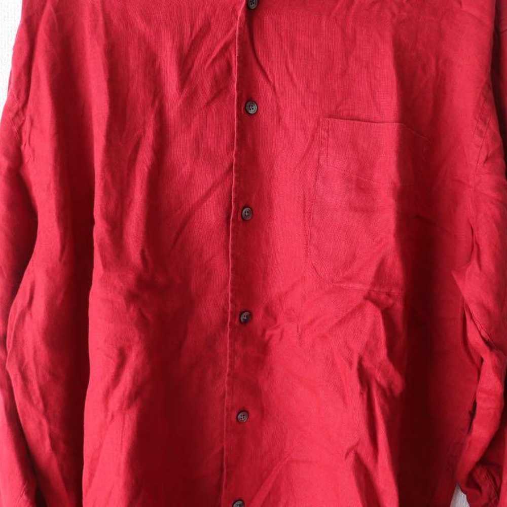 Eddie Bauer Red Linen Shirt. - image 6