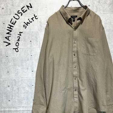 VAN HEUSEN checkered pattern down shirt in beige, 