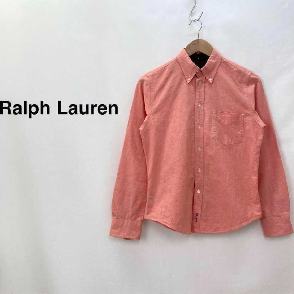 Ralph Lauren long-sleeve shirt with pocket, pink … - image 1