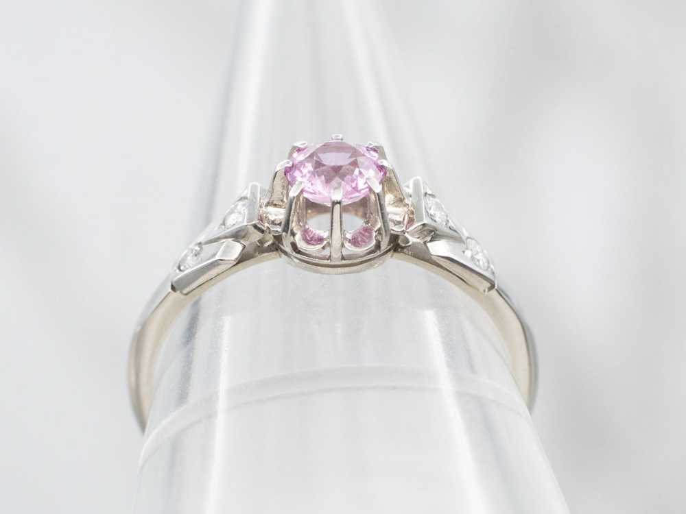 Modern Pink Sapphire and Diamond Ring - image 3