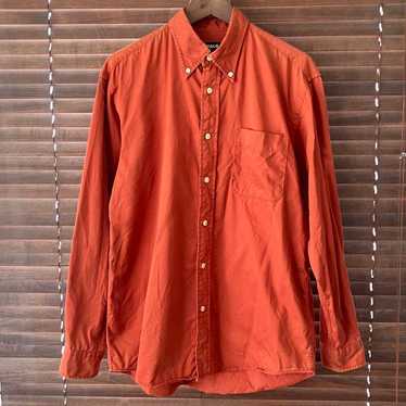 90s Navy Tag Old Uniqlo Orange Long-Sleeve Shirt