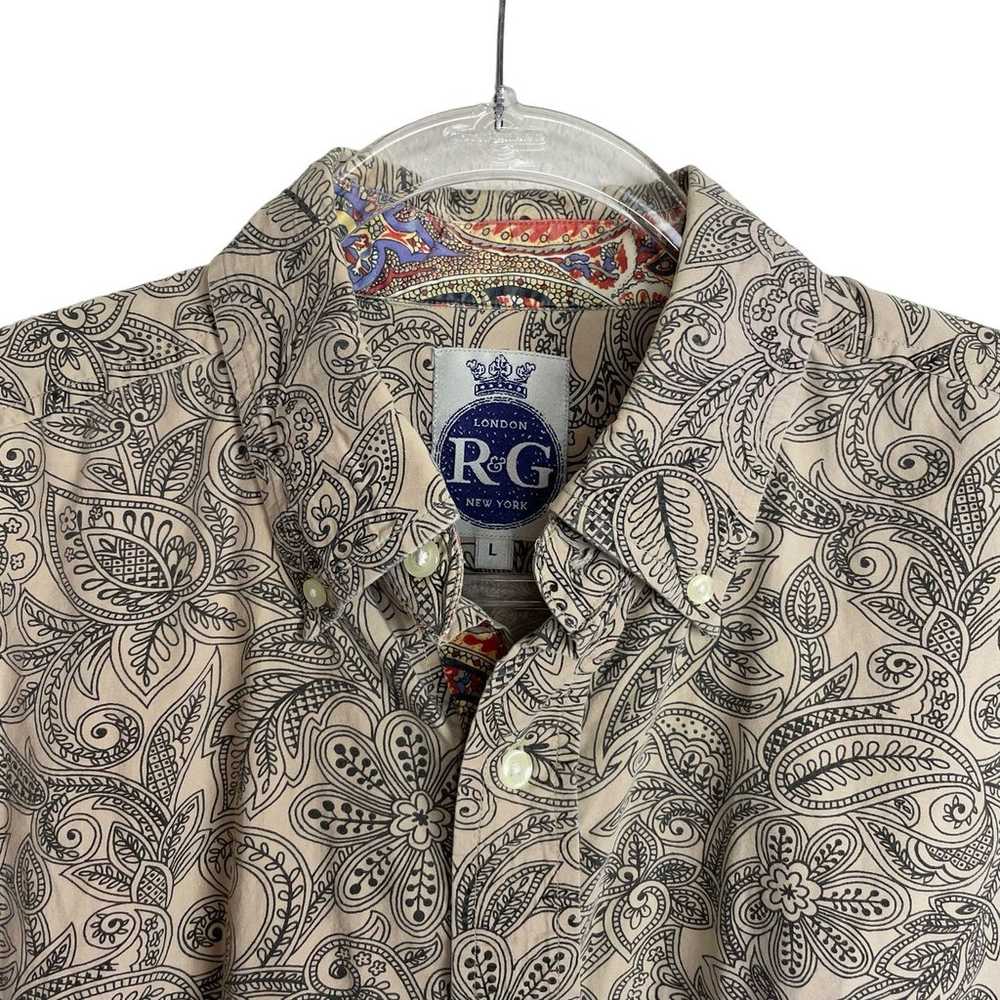 Vintage Robert Graham R&G Shirt Tan Black Paisley… - image 2