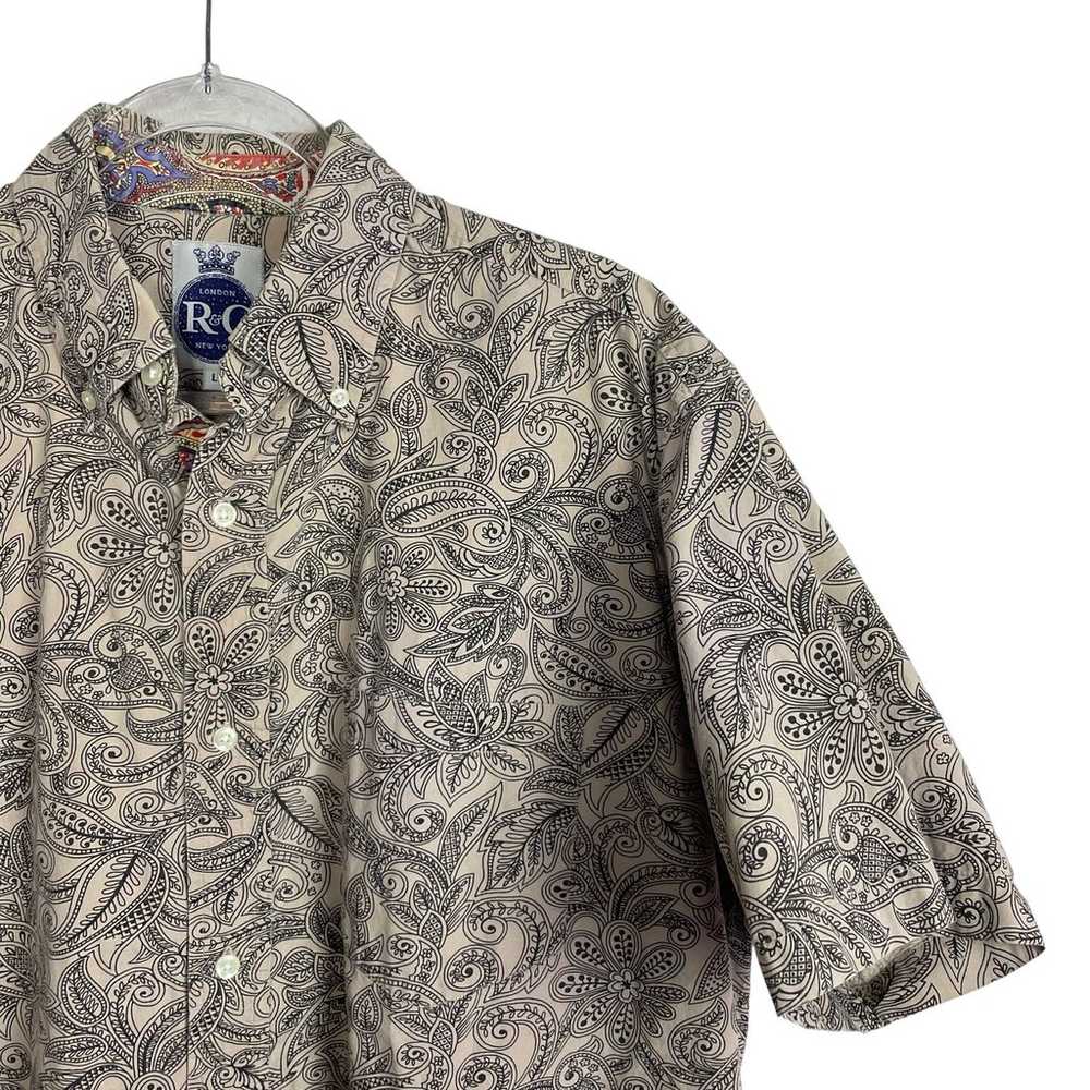 Vintage Robert Graham R&G Shirt Tan Black Paisley… - image 3