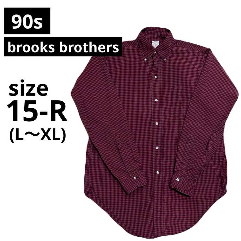 90s Brooks Brothers check pattern button-down shi… - image 1