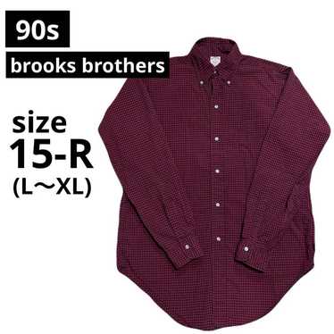 90s Brooks Brothers check pattern button-down shi… - image 1