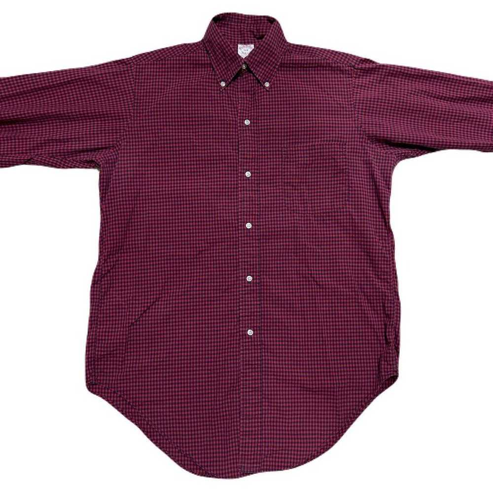 90s Brooks Brothers check pattern button-down shi… - image 2