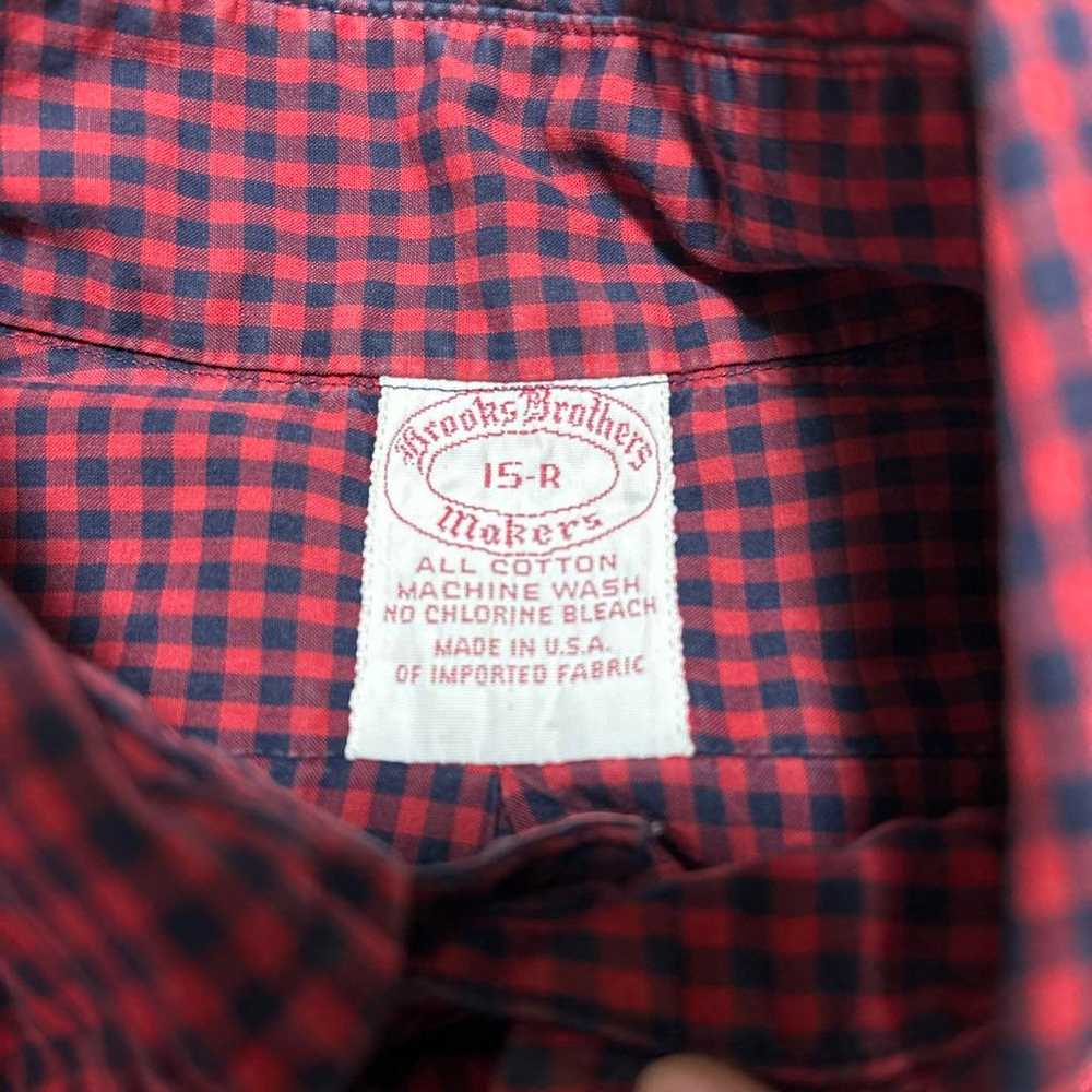 90s Brooks Brothers check pattern button-down shi… - image 8