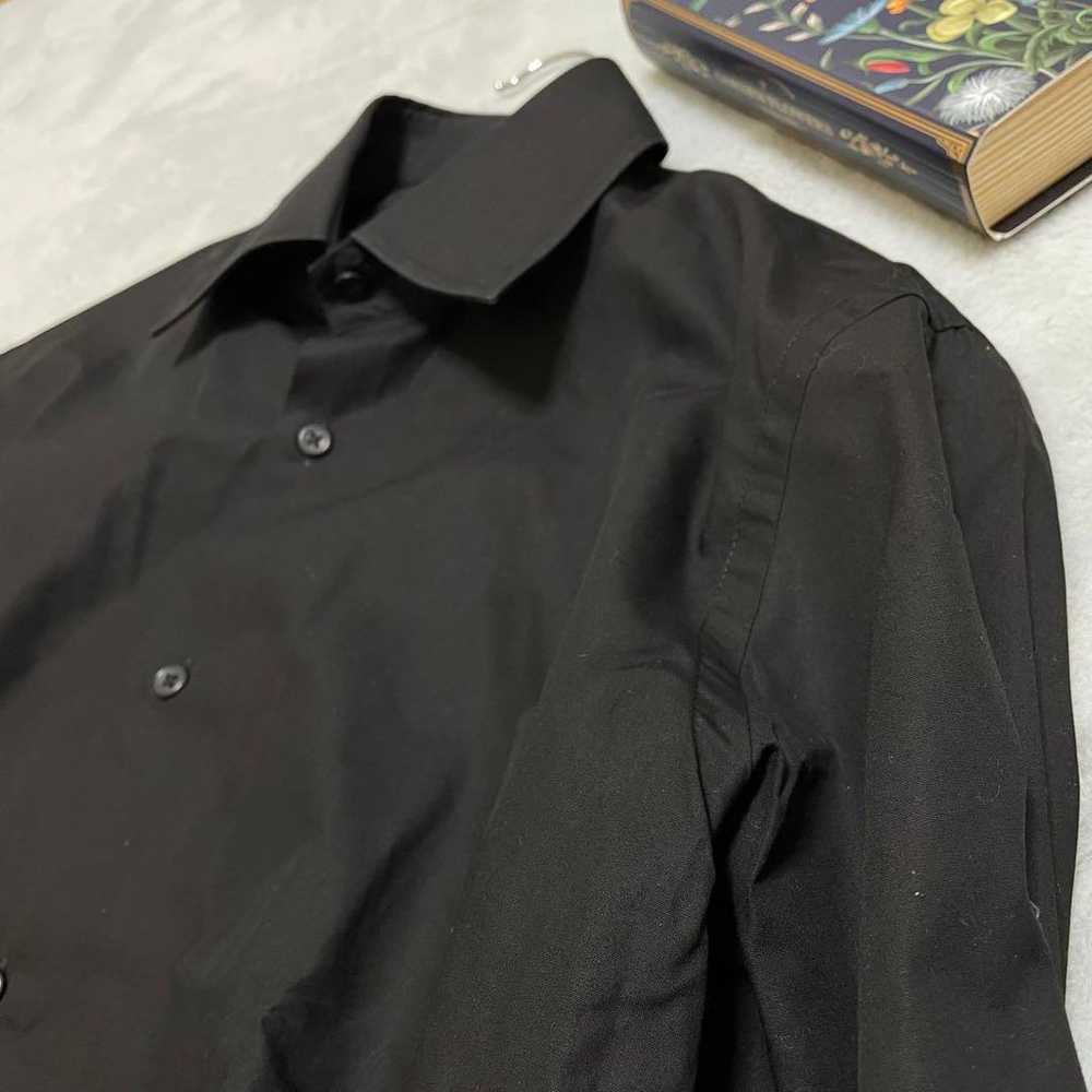 Hugo Boss long-sleeve plain black dress shirt. - image 4