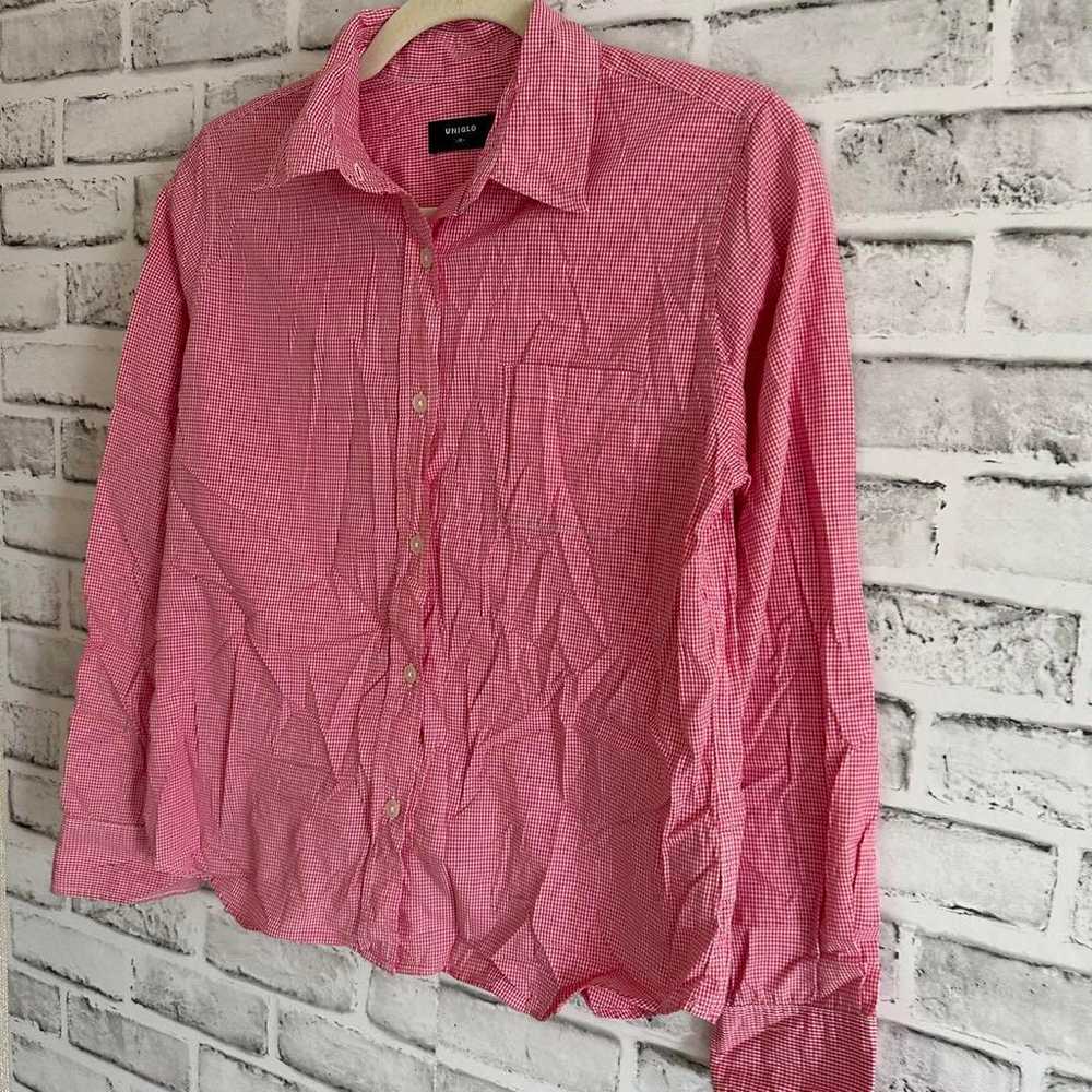 UNIQLO Men's Red Cotton Long Sleeve Shirt Size M,… - image 2