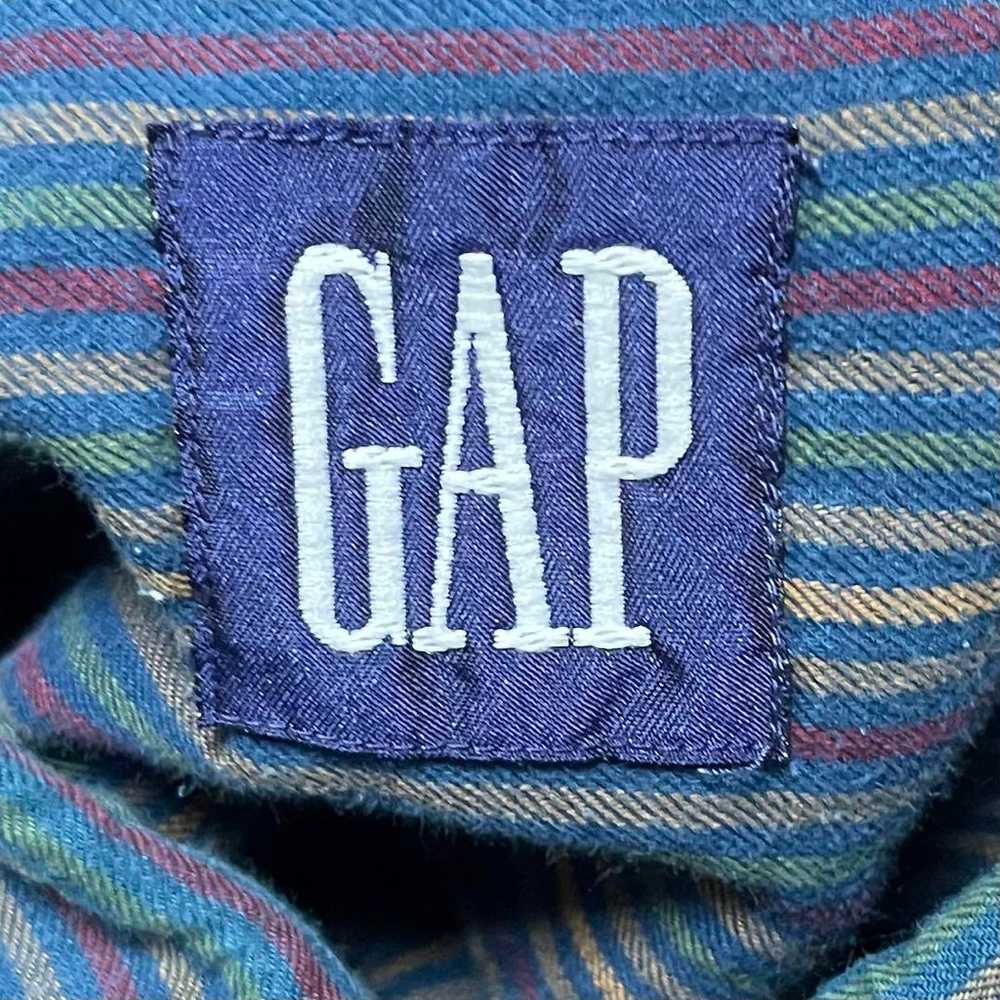 90s OLD GAP Striped Shirt Navy Tag Large Tag City… - image 4