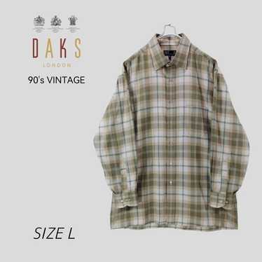 90s DAKS DUCKS Pocket Logo Embroidered Check Long 