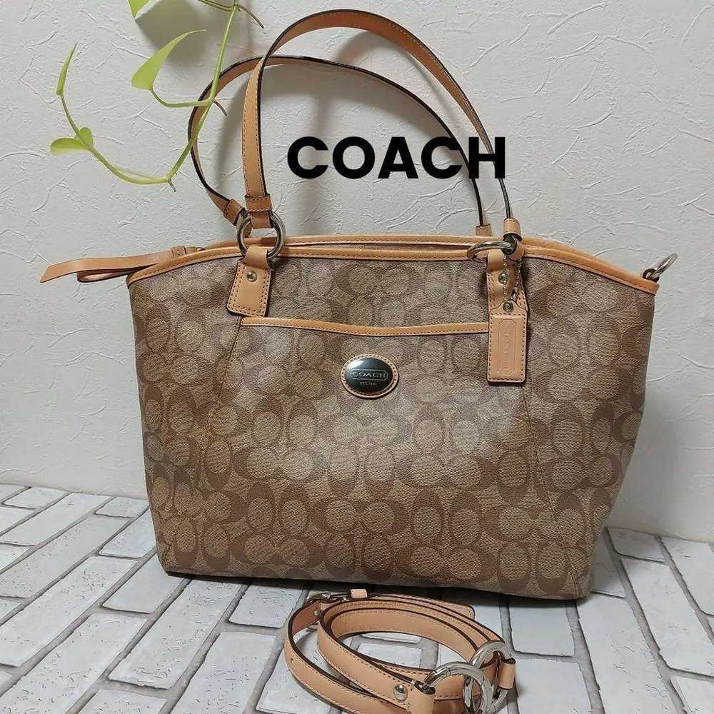 【Extreme necessity】COACH 2way shoulder bag Brown … - image 1