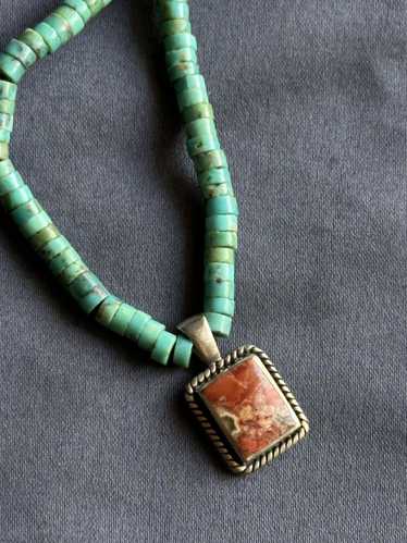 Navajo vintage Navajo sterling chain w/ hand carve