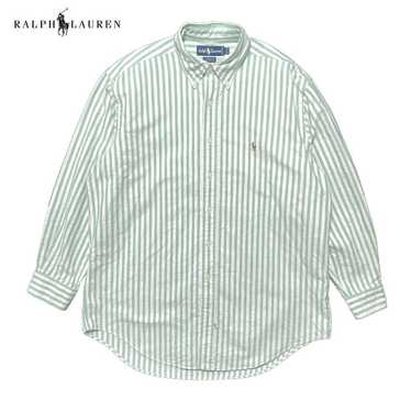 Vintage Ralph Lauren Oxford Cotton Wide Stripe Pa… - image 1