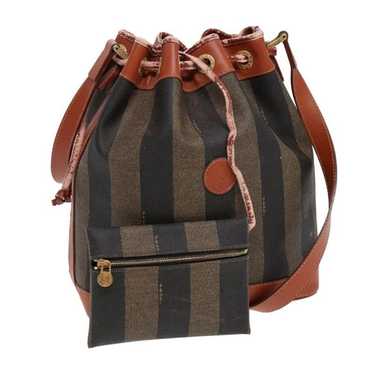 Fendi FENDI Pecan Canvas Shoulder Bag PVC Leather… - image 1