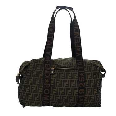 Fendi FENDI Zucca Canvas Boston Bag Brown Black