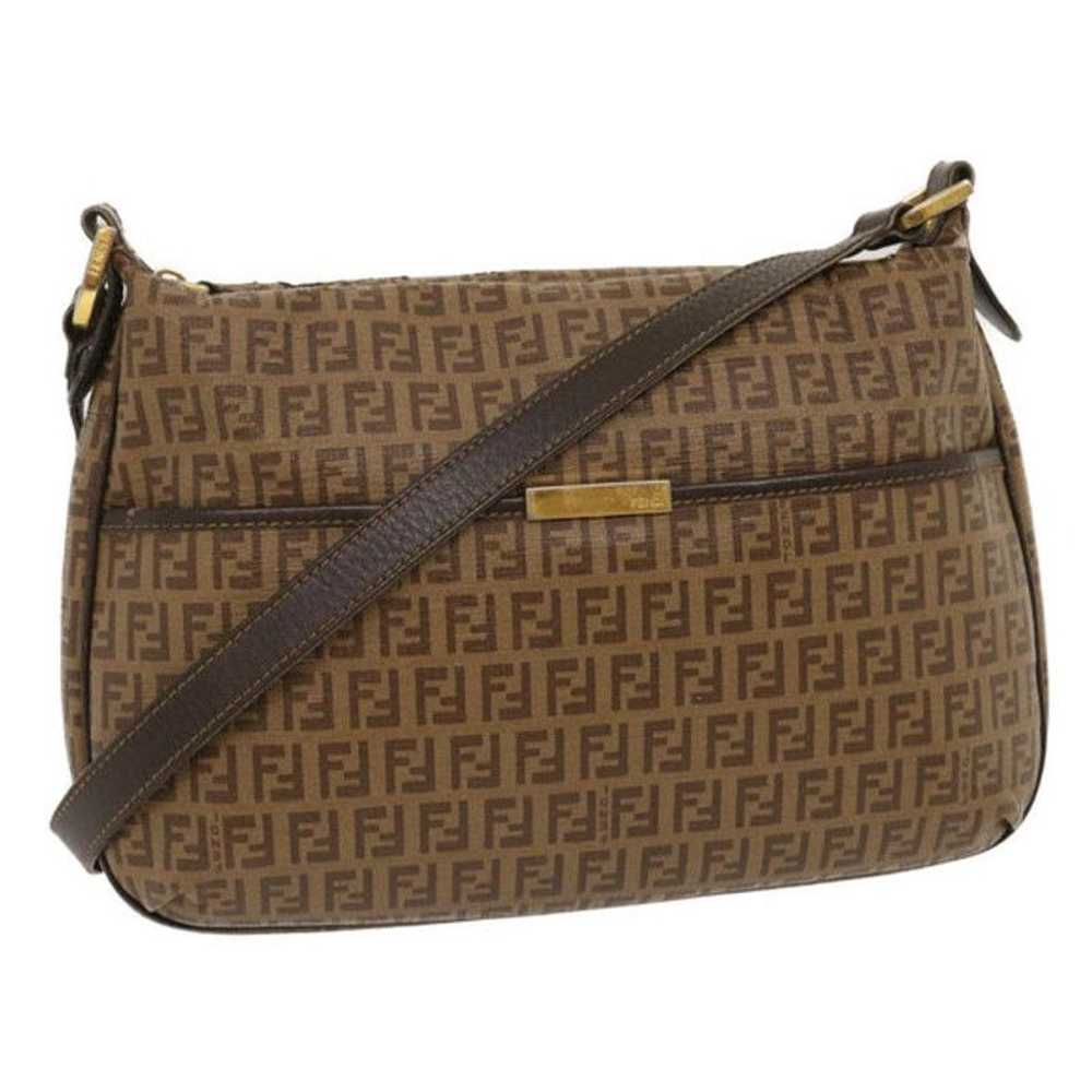 Fendi FENDI Zucchino Canvas Shoulder Bag Brown - image 1