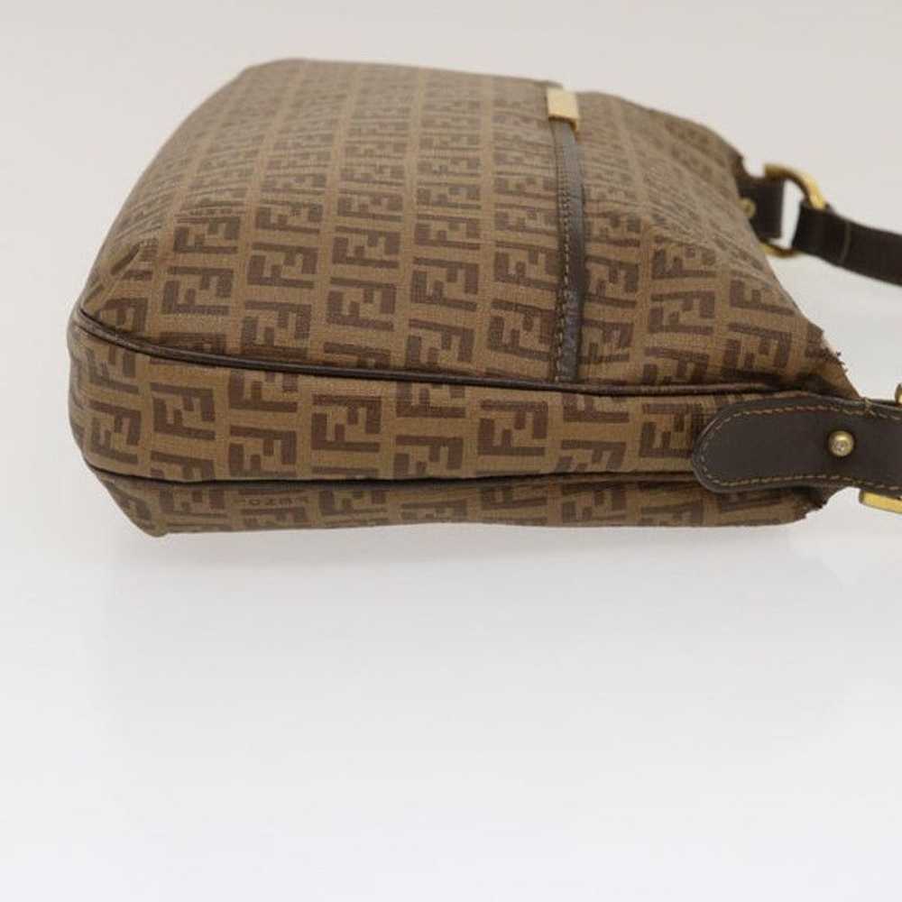 Fendi FENDI Zucchino Canvas Shoulder Bag Brown - image 4