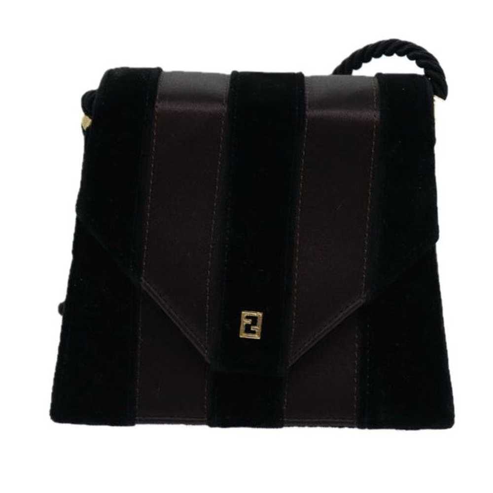 Fendi FENDI Pecan Canvas Shoulder Bag Velor Black… - image 12