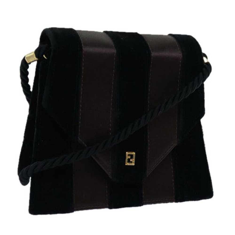 Fendi FENDI Pecan Canvas Shoulder Bag Velor Black… - image 1